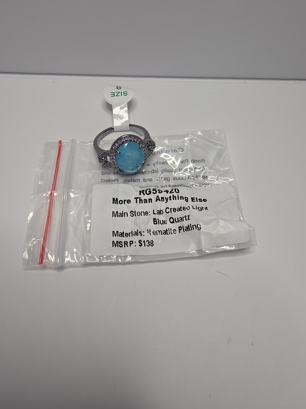 BP Og More Than Anything Else Blue Quartz Ring-Size 8